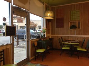 Just inside front door at Thai Vegan in San Antonio