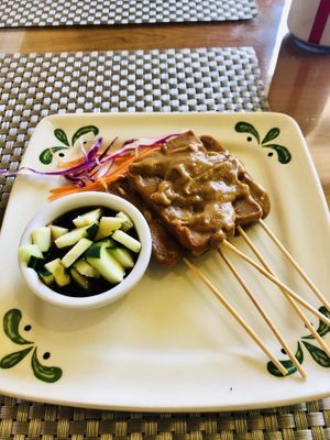 Chicken satay  at Thai Vegan in San Antonio