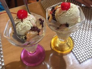 Green tea ice cream at Thai Vegan in San Antonio