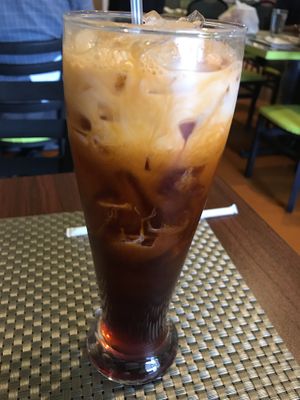 Thai iced tea at Thai Vegan in San Antonio