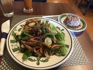 Orange chicken at Thai Vegan in San Antonio