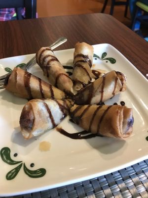 Banana chocolate rolls at Thai Vegan in San Antonio