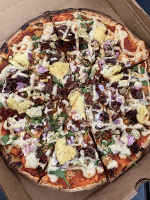 Greek Pizza at Herbivores in Kailua Kona