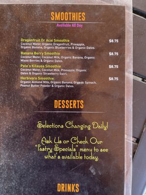 Smoothies at Herbivores in Kailua Kona