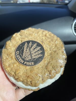 Oatmeal cream pie - definitely ask when the baked goods were made. This one tasted a few days old and was $5.50 :( at Herbivores in Kailua Kona