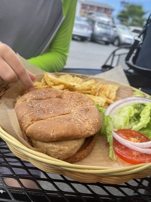 Chik’n sandwich at Herbivores in Kailua Kona