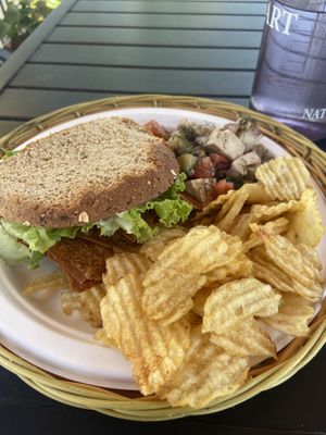 The BLT with a side of Poke (the poke was absolutely incredible)   at Herbivores in Kailua Kona