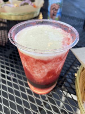 Strawberry smoothie  at Herbivores in Kailua Kona