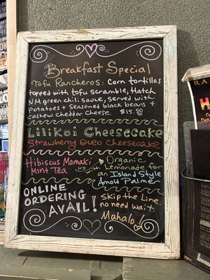 Specials of the day   at Herbivores in Kailua Kona