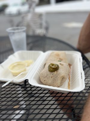 Jackfruit & black bean burrito   at Herbivores in Kailua Kona