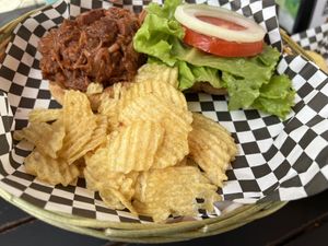 Jackfruit burger  at Herbivores in Kailua Kona