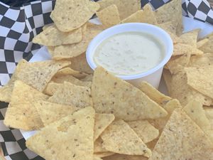 Chips w cashew cheese #Veganuary at Herbivores in Kailua Kona