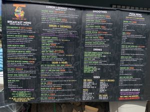 Drive through menu board  at Herbivores in Kailua Kona