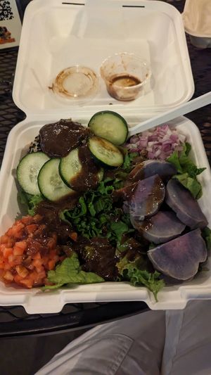 Delish food. Folks working hard on the hut with lots and lots of customers. Yummy vegan food. Would visit them again if I lived nearby! at Herbivores in Kailua Kona