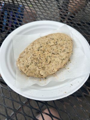 Chick'n patty side at Herbivores in Kailua Kona