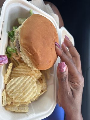 Big Mac style burger.  It has either beyond or burger patties and I’m not a fan of those at all.   My wife LOVED it!!  at Herbivores in Kailua Kona
