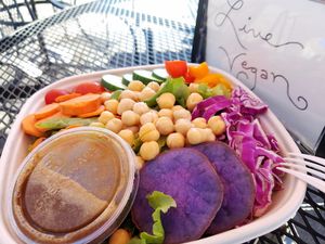 Rainbow salad at Herbivores in Kailua Kona