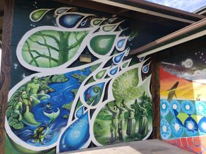 Awesome mural in Weimea, where we rented mountain bikes from.  at Herbivores in Kailua Kona