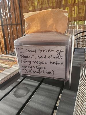 Napkin holder at Herbivores in Kailua Kona
