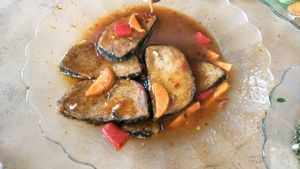 Asam fish at Taw Tek Vegetarian in Yong Peng