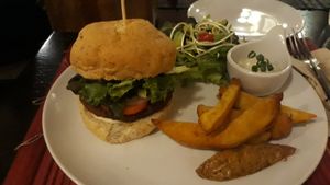 Quinoa burger at Goodsouls Kitchen in Chiang Mai