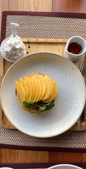 Mango pancakes  at Goodsouls Kitchen in Chiang Mai