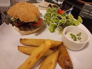 Mushroom burger at Goodsouls Kitchen in Chiang Mai