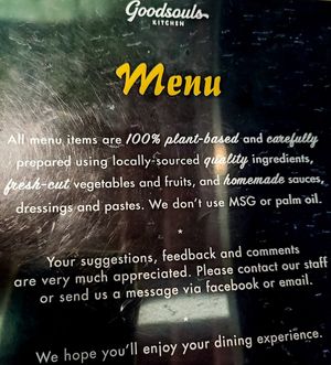 Menu cover page #Veganuary at Goodsouls Kitchen in Chiang Mai