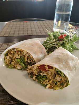Scrambled tofu wrap at Goodsouls Kitchen in Chiang Mai