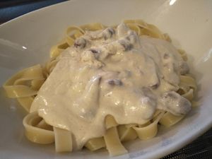 Fettuccine mushroom alfredo  at Goodsouls Kitchen in Chiang Mai