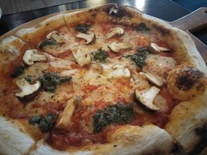 Mushroom pesto pizza at Goodsouls Kitchen in Chiang Mai