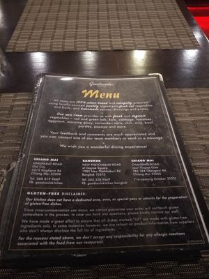 Menu and locations at Goodsouls Kitchen in Chiang Mai