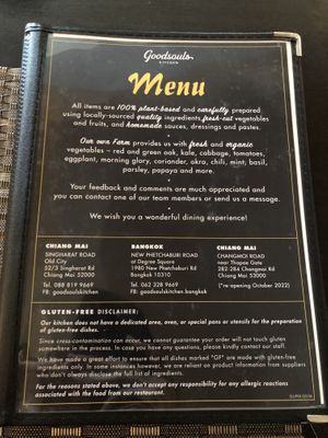 Menu   at Goodsouls Kitchen in Chiang Mai