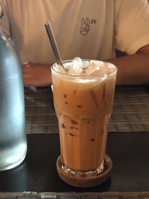 Thai coconut mylk tea  at Goodsouls Kitchen in Chiang Mai