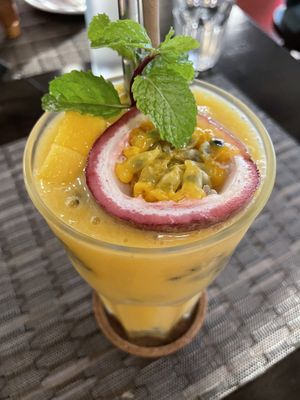 Mango and passion fruit smoothie, 110 baht  at Goodsouls Kitchen in Chiang Mai