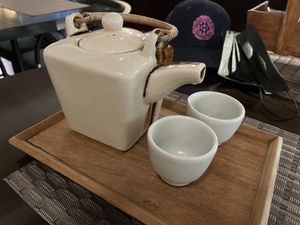 Hot herbal tea (fresh ginger, fresh mint and fresh lemongrass), 70 baht. And very refreshing !  at Goodsouls Kitchen in Chiang Mai