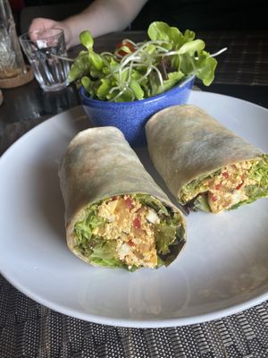 Tofu wrap with crunchy salad  at Goodsouls Kitchen in Chiang Mai
