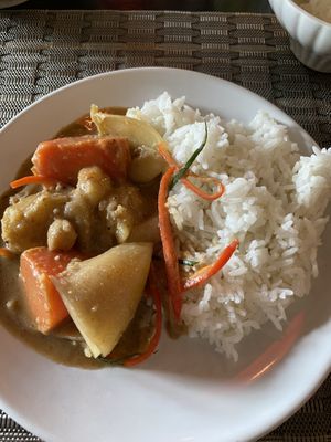 Massaman Curry and Boiled Rice   at Goodsouls Kitchen in Chiang Mai