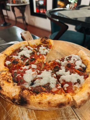 Pizza puttanesca (255 THB)  at Goodsouls Kitchen in Chiang Mai