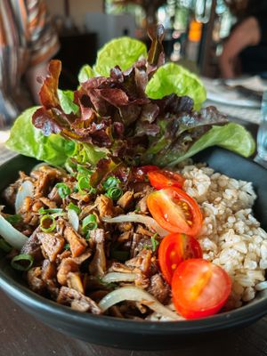 Brown rice & mushroom bowl (160 THB)  at Goodsouls Kitchen in Chiang Mai