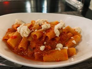 Rigatoni tomato ricotta (190 THB)  at Goodsouls Kitchen in Chiang Mai