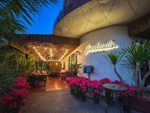 Restaurant exterior, nighttime at Goodsouls Kitchen in Chiang Mai