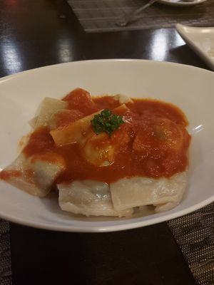 Spinach ravioli at Goodsouls Kitchen in Chiang Mai