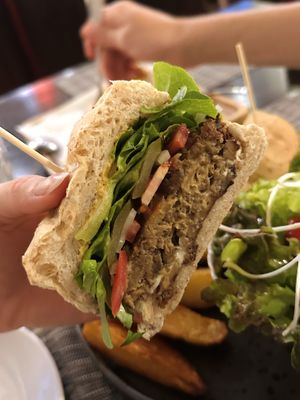 Mushroom burger (200 THB)  at Goodsouls Kitchen in Chiang Mai