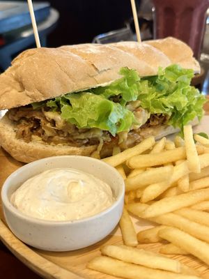 Philly steak cheese sandwich (250 THB)  at Goodsouls Kitchen in Chiang Mai