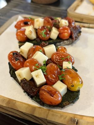 Pesto tomato crostini (130 THB)  at Goodsouls Kitchen in Chiang Mai