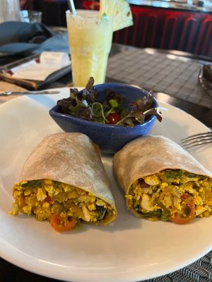 Scrambled tofu wrap at Goodsouls Kitchen in Chiang Mai
