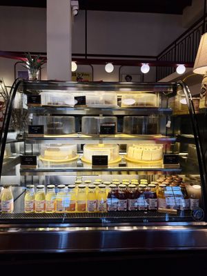 Cake and kombucha  at Goodsouls Kitchen in Chiang Mai