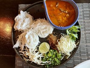 Rice vermicelli & soup (150 THB)  at Goodsouls Kitchen in Chiang Mai
