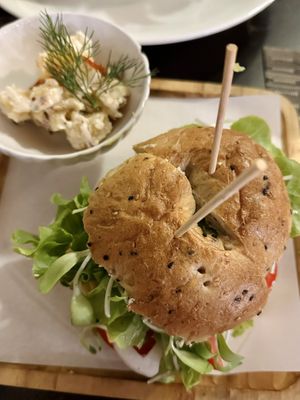 Whole wheat bagel (190 THB)  at Goodsouls Kitchen in Chiang Mai